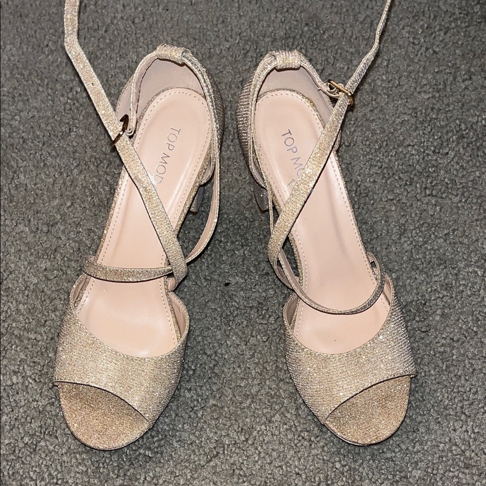 Glittering Gold Strappy Heels
